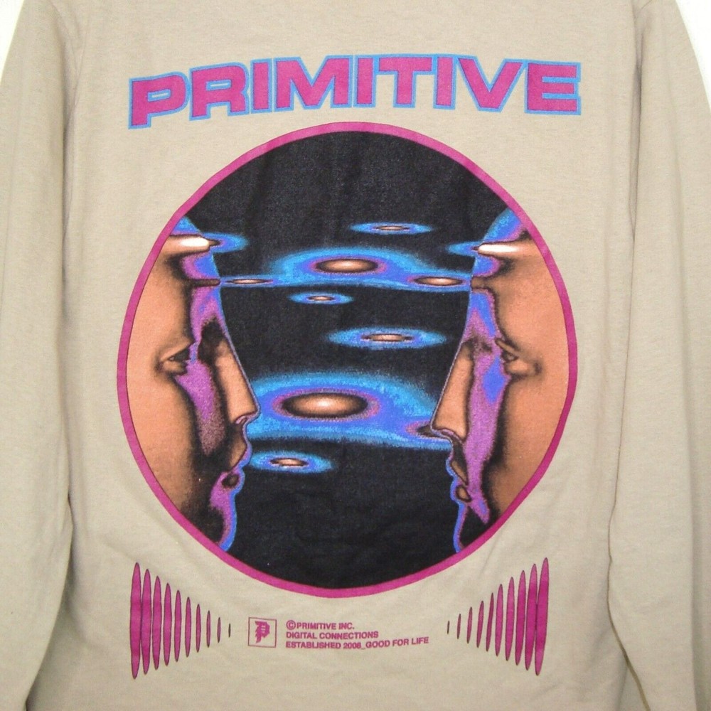 NWT PRIMITIVE Skateboarding Graphic Print Long Sleeve Cotton T-Shirt Size S